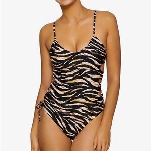 Hula Honey BLACK MULTI Juniors' Eternal Animal One-Piece Swimsuit